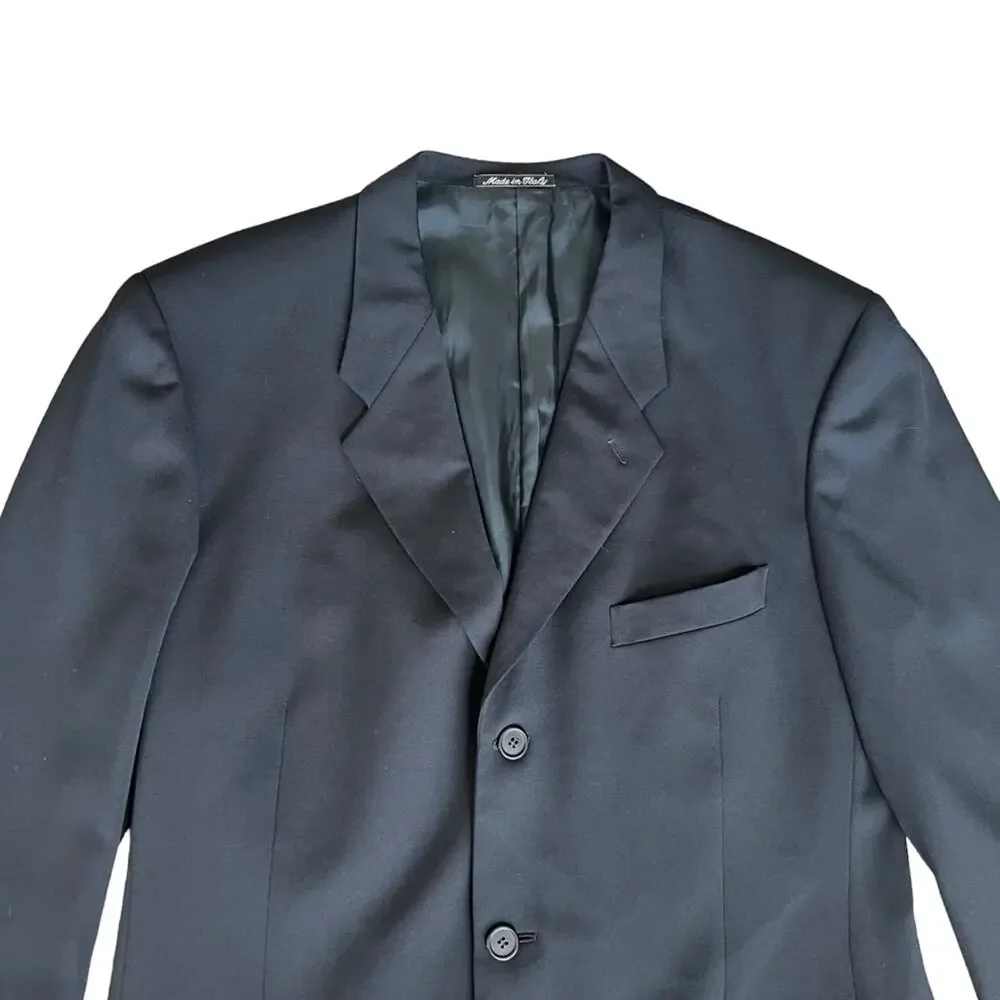 Giorgio Armani Le Collezione Men’s Wool Navy Blue Blazer Suit Jacket Size 42 L